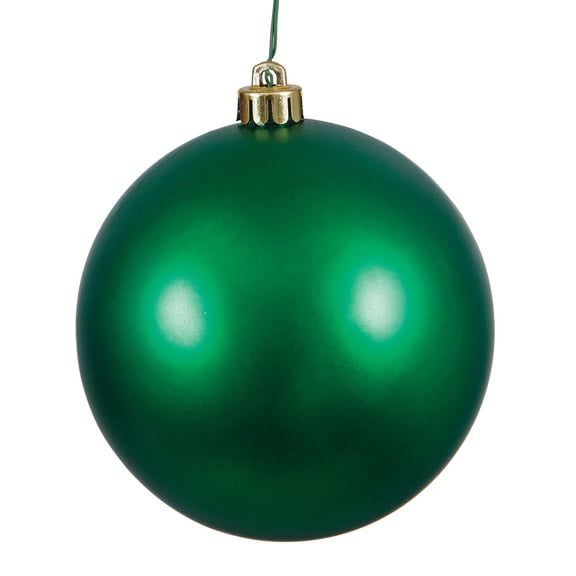 Vickerman 2.75" Christmas Ornament Ball, Emerald Matte Finish, Shatterproof Plastic, UV Resistant, Holiday Christmas Tree Decoration, 12 Pack