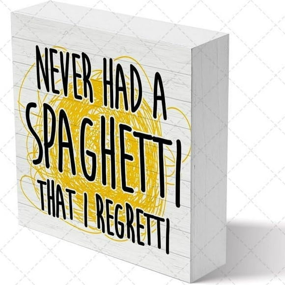 Decorative Sign Of Inspirational Quotes - Had A Spaghetti Wood Box Sign Decor Rustic Wooden Box Sign Block Plaque For Wall Tabletop Desk Home Office Decoration 5x5