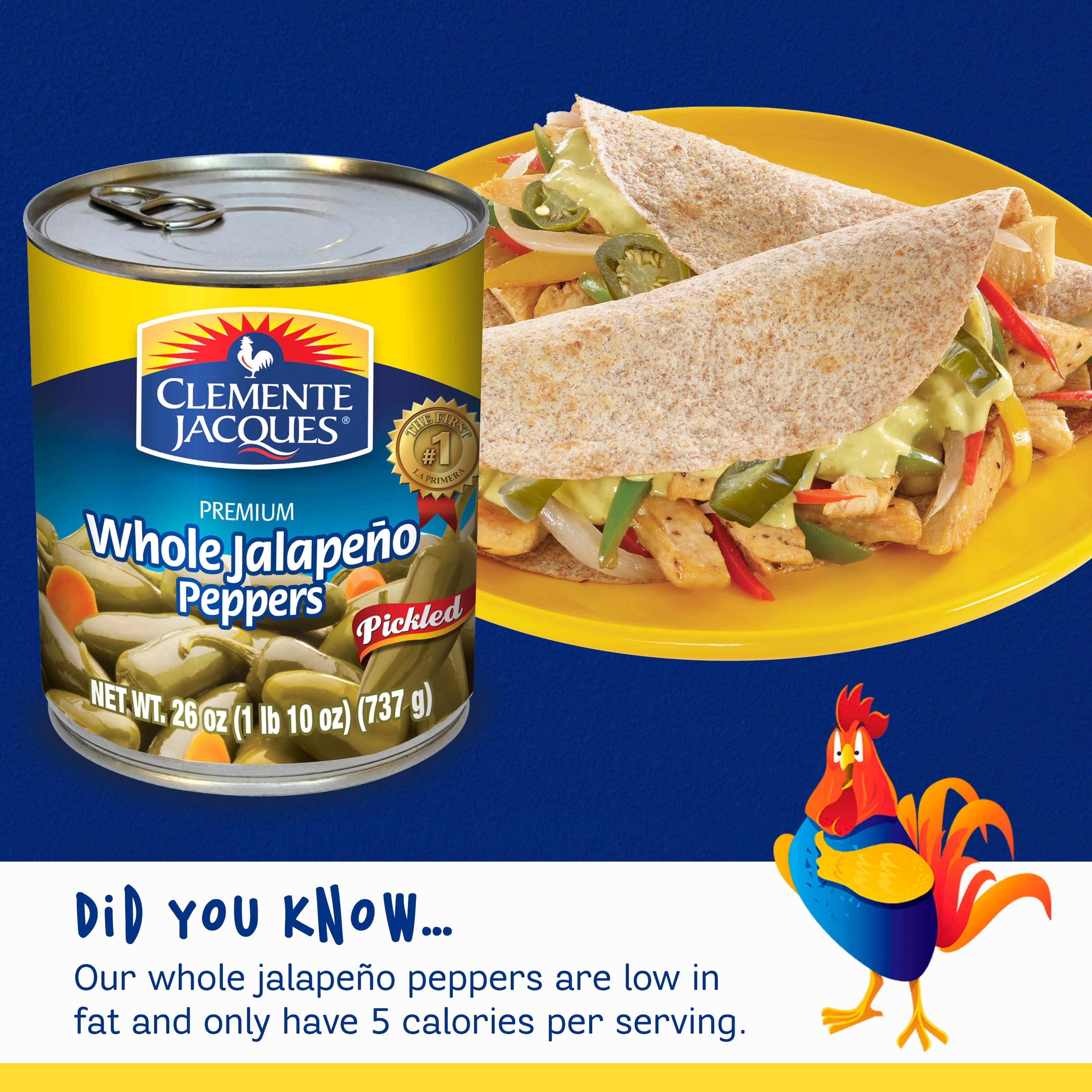 (2 pack) Clemente Jacques Whole Pickled Jalapeño Peppers, 26 oz Can