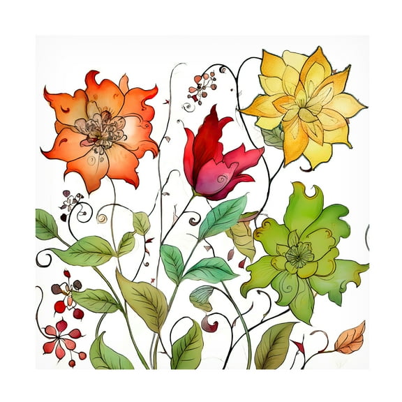 Canvas Wall Art - Sasha 'Vivacious I' Wall Art for Living Room, Bedroom, or Office Décor by Trademark Fine Art - 14 x 14 Inches