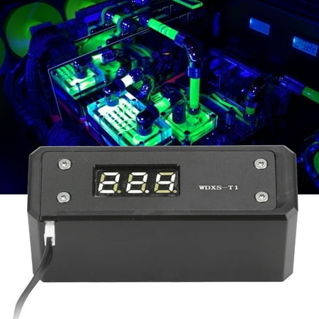 

Water Cooling Digital Thermometer Small Size Easy To Install Thermometer Display For Industrial Digital Thermometer Black Panel + Red Display Black Panel + Blue Display Black