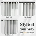 thumbnail image 4 of Curtainking Striped Linen Curtains 96 Inch Black Farmhouse Rustic Curtains for Living Room Semi Sheer Back Tab Light Filtering Coastal Drapes for Bedroom Window Curtain 2 Panels, 4 of 8