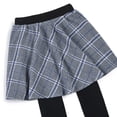 thumbnail image 3 of Leggings de vellón de dos piezas falsos, pantalones de una pieza ajustados y gruesos con cuadros escoceses para mujer, 3 of 4