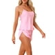 thumbnail image 4 of Conjuntos de pijamas de satén para mujeres INSPIRE CHIC, top de tirantes con pantalones cortos, 2 piezas, ropa de dormir, conjunto de pijama de seda, L rosa, 4 of 5