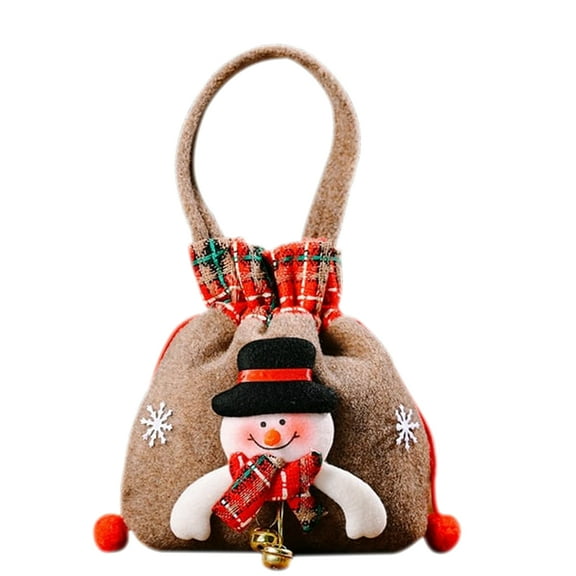 Christmas Gift Doll Bags with Drawstring Reusable Santa Gifts Bags with Drawstring Santa Claus Snowman for Kids Holiday Wrapping