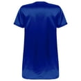 thumbnail image 4 of XUNZOO Men's Silk Satin Nightshirt Nightgown Short Sleeve V-neck Casual Top Shirt Sleepwear Royal Blue L, 4 of 7