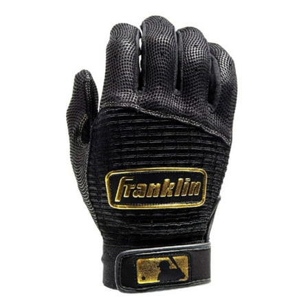 Franklin Sports Unisex Adult MLB Pro Classic Batting Gloves, Black/Gold