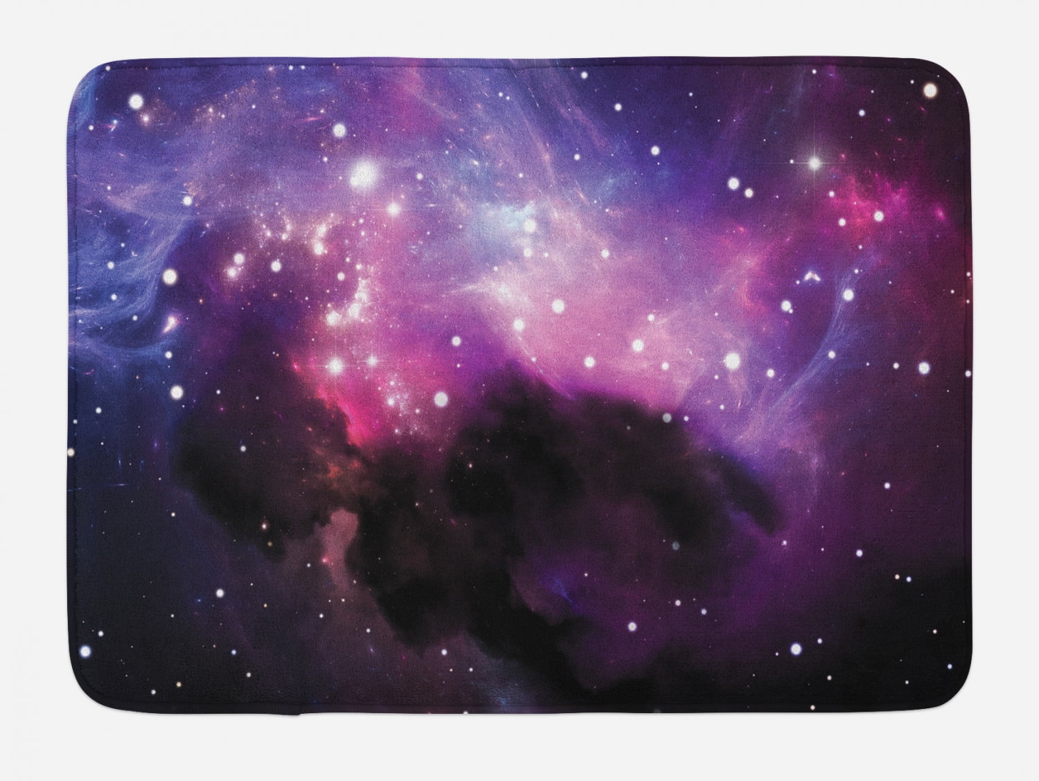 Space Bath Mat, Futuristic Nebula Dust Cloud on Milky Way Cosmos Dark Matter Energy Interstellar