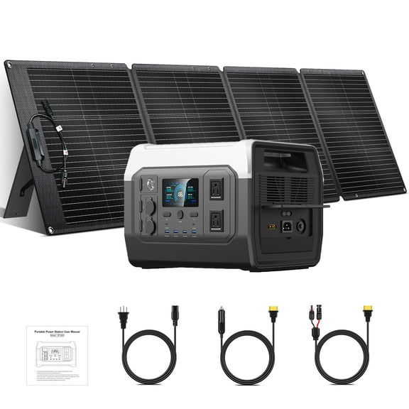 CTOLITY 1600W Portable Power Station 200W Solar Panel 1024Wh Solar Generator LiFePO4 Battery for Home Backup Camping