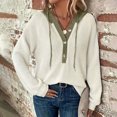 thumbnail image 2 of GigrtiJin Womens Plus Size hoodies Long Sleeved Hooded button Pullover Tops Casual loose Drawstring comfy Blouses, 2 of 6