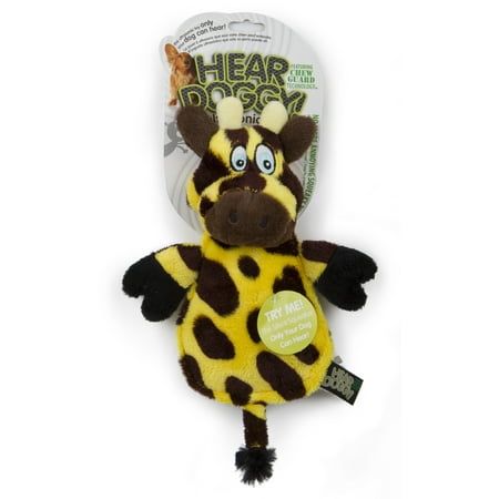 UPC: 0883803042367 | HEAR DOGGY!® Flattie Giraffe with Chew Guard Technology? and Silent Squeak Technology? Plush Dog Toy