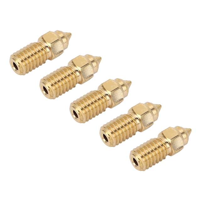 5Pcs Brass 3D Printer Nozzle High Temperature 300 1.75mm Filament for End 5 S1 End 7 Printers with M6 Thread Nozzle
