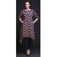thumbnail image 3 of Bimba Kurti Asymétrique à Imprimé Floral de Roses Grandiflora Bleues pour Femmes, Robe d'Été Indienne Tunique, Moyen, 3 of 6