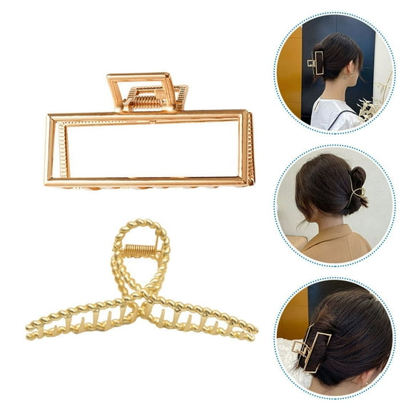 OULII 2Pcs Women's Metal Snake Hair Clip Golden Decorative Accessory