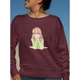 thumbnail image 2 of Manga Girl Flirty Smile Sweatshirt Women -Image by Shutterstock, Female Small, 2 of 4
