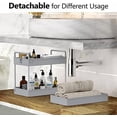 thumbnail image 4 of 3 Tier Rolling Storage Cart with Wheels Slim Craft Nail Makeup Snack Art Baby Utility Cart Organizer on 2 Lockable Wheels for Bathroom Laundry Room Kitchen Bedside Narrow Spaces, Gray, 4 of 8