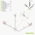 thumbnail image 6 of Naiture Stainless Steel 48'' x 48'' Corner Shower Curtain Rod with Ceiling Support, Black Finish, 6 of 8