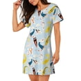 thumbnail image 2 of Naloa Japanese Carps Print Women Nightgowns,Womens Loungewear,Short Sleeve Sleepwear,Comfy Ladies Nightdress, 2 of 6