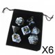 thumbnail image 1 of Juego De 6 Dados Poliédricos, Paquete De 7, Con Bolsa, Juguetes De Barra Para Enseñanza De Matemáticas, Color Negro, 1 of 7
