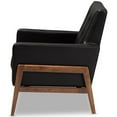 thumbnail image 4 of Baxton Studio Perris Faux Leather Lounge Chair in Black and Walnut, 4 of 9