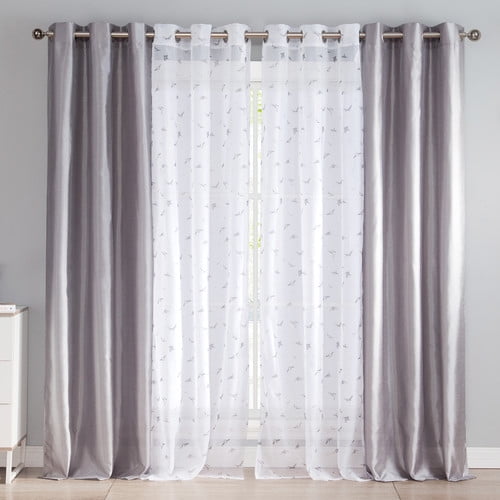 2 Pack Gemma Kensie Sheer Grommet Pair Panel With Faux Silk