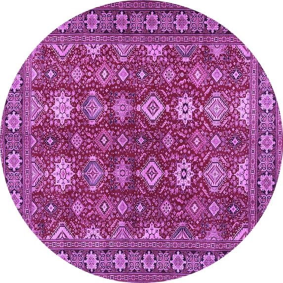 Ahgly Company Indoor Round Persian Purple Traditional Area Rugs, 5' Round