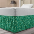 thumbnail image 1 of Gingko Bed Skirt, Biloba Leaves Traditional Plants Chinese Leafage Woodland Spa Pattern, Elastic Bedskirt Dust Ruffle Wrap Around for Bedding Decor, 4 Sizes, Teal and Pale Yellow, by Ambesonne, 1 of 2