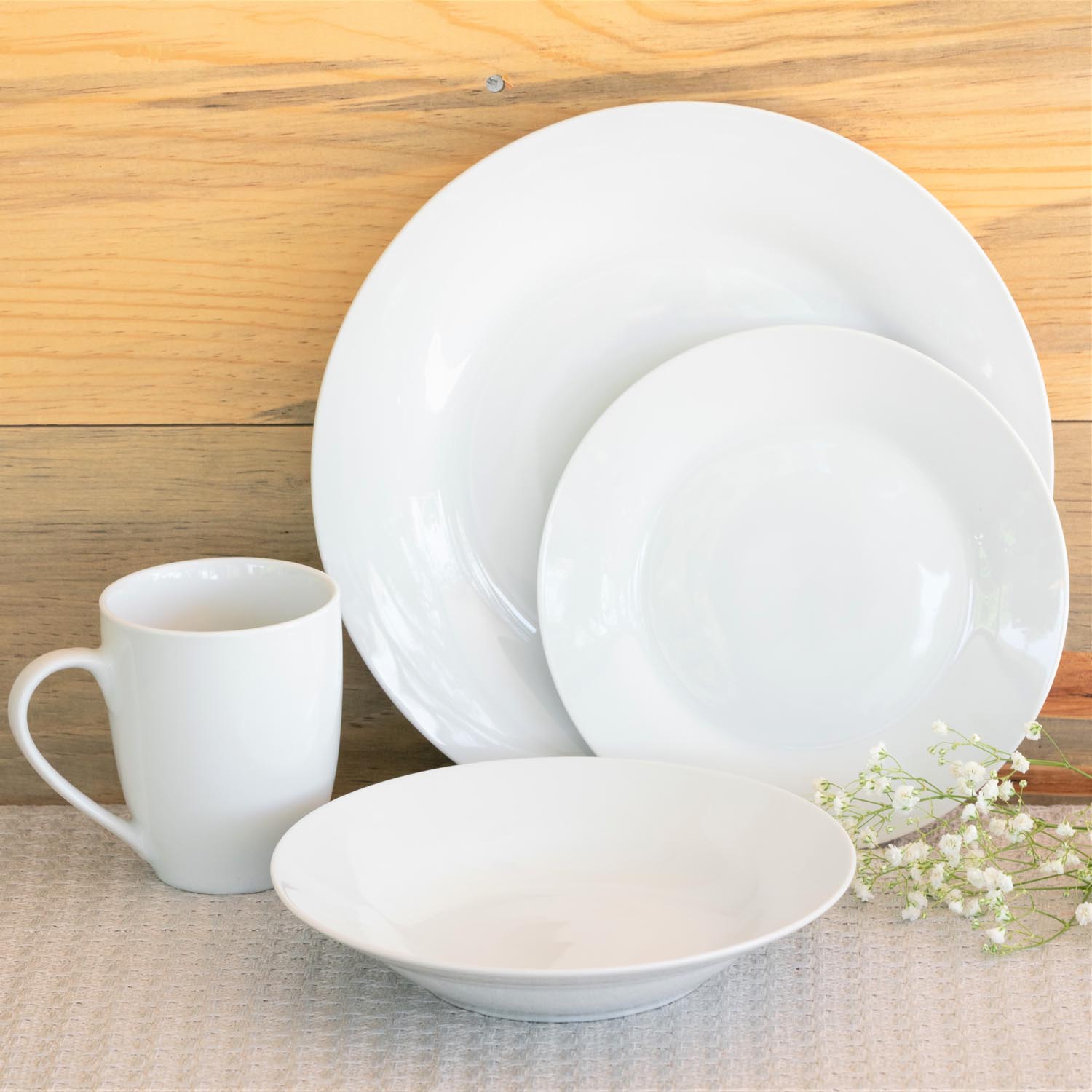 Ten Strawberry Street Simply White Dinnerware Set, 16-Piece photo 3