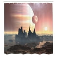 thumbnail image 3 of Ambesonne Fantasy Shower Curtain, Twin Moons over Planet, 69"Wx75"L, Blush Yellow Dark Brown, 3 of 4