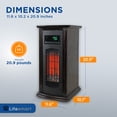 thumbnail image 3 of LifeSmart LifePro Chauffage d'Appoint Intérieur à Quartz Infrarouge 1500W, (2 Pack), 3 of 12