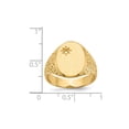 thumbnail image 5 of Solid 14k Yellow Gold 16.0x12mm Open Back Diamond Men's Engravable Monogram Signet Ring Band with CZ Cubic Zirconia Size 8.5, 5 of 6