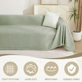 thumbnail image 2 of Easy Fitted Couch Cover for Dogs Stain Resistant Couch Cover Sage Sofa Covers for 2 Cushion Couch Multi-Use Sectional Couch Cover for Loveseat Universal Tassel Sofa Throw 91"X 118", 2 of 17