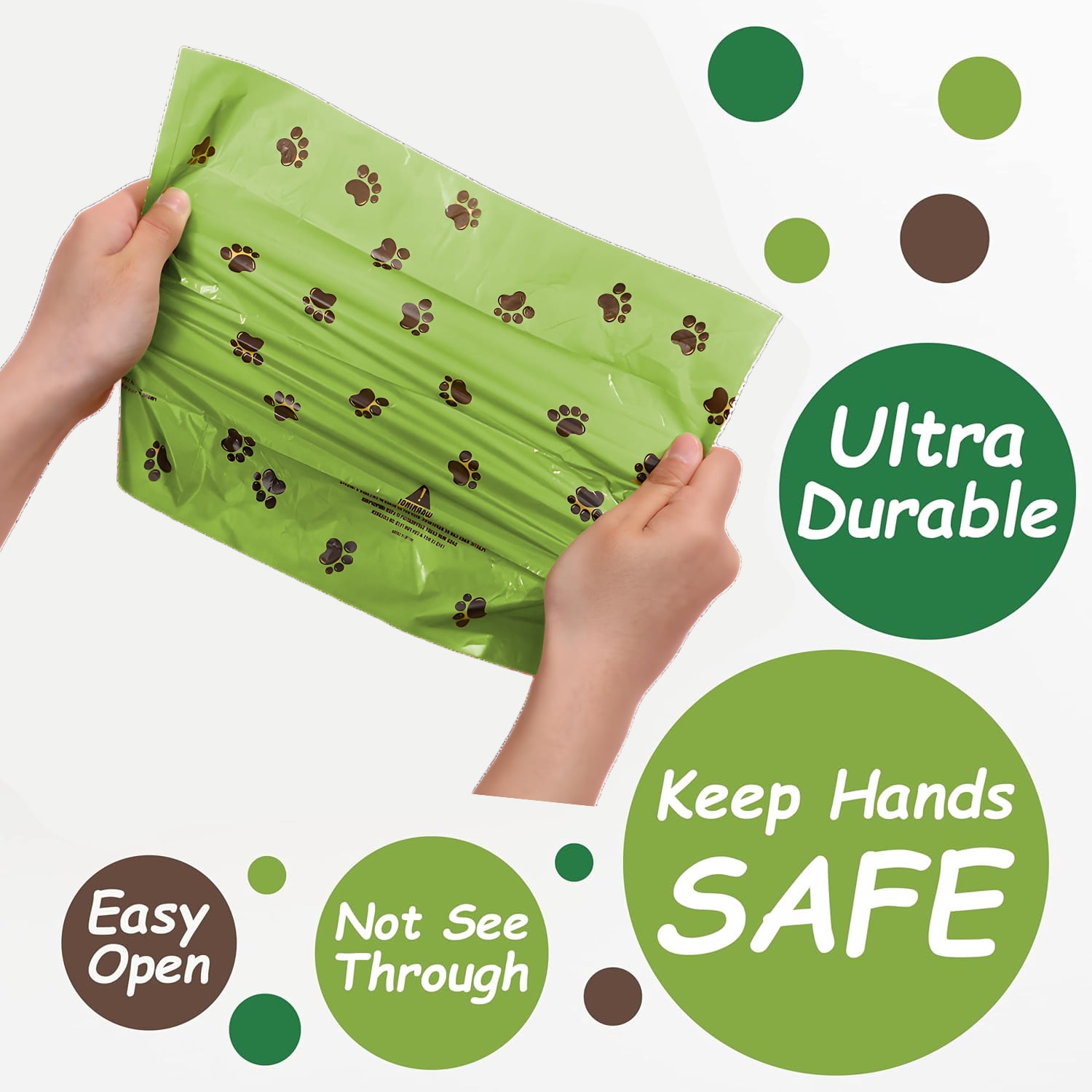 Greener 360 Pcs Poop Bags for Dog - Strong and Extra Thick, Completely Leak-Proof for Pet Waste Disposal (Green).