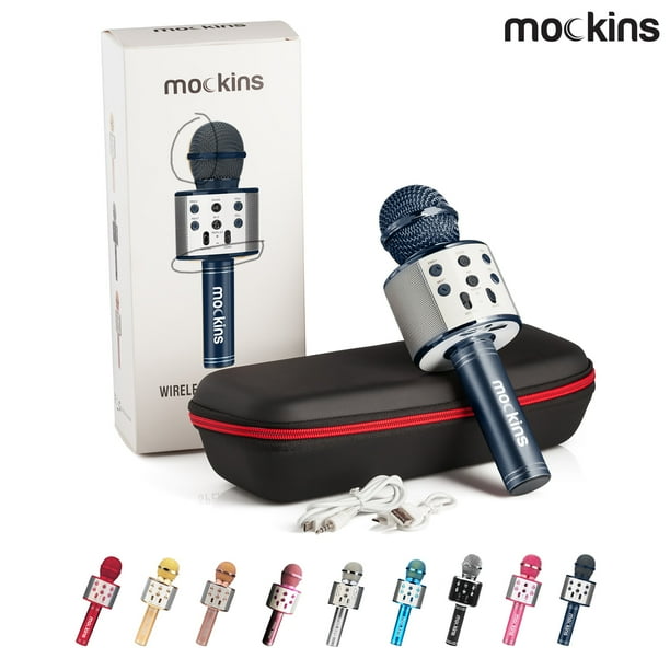 Mockins Navy Wireless Bluetooth Karaoke Microphone with Built in