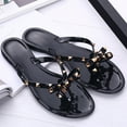 thumbnail image 5 of LAVRA Womens Stud Bow Sandals Summer Jelly Flip Flop, 5 of 5