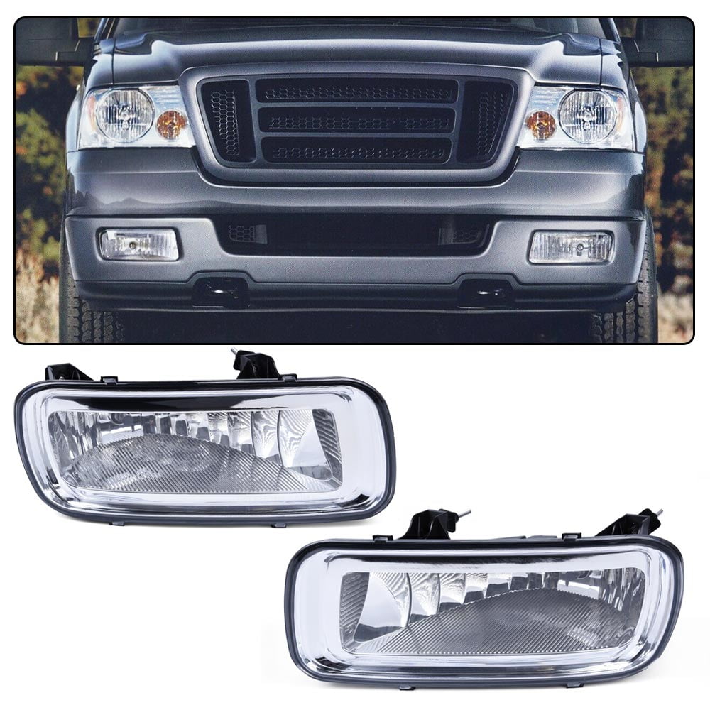Pair Clear Fog Lamps For 2006-2010 Ford F-150 & Lincoln Mark LT – Left & Right – DOT/SAE – Halogen