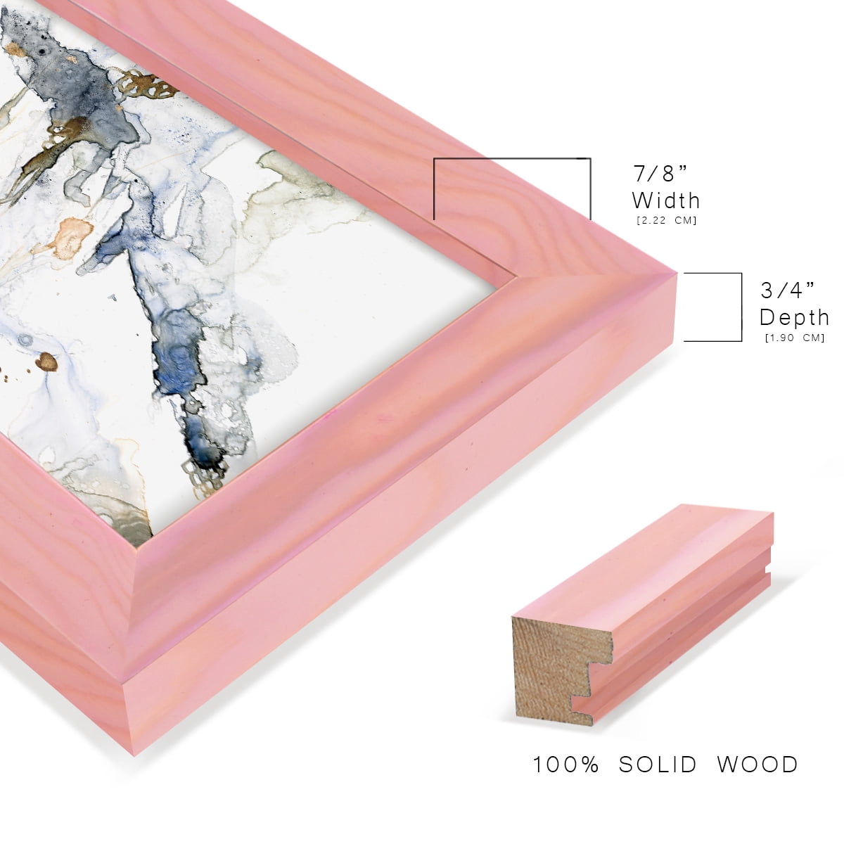 Organic Interlace I -Framed Print w/glass-Sunset Pink