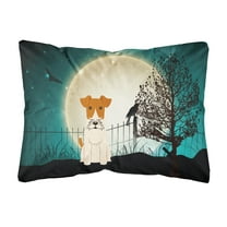 Halloween Scary Wire Fox Terrier Canvas Fabric Decorative Pillow