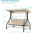thumbnail image 3 of AECOJOY Steel 3 Person Canopy Porch Swing with Glider Hammock, Beige, 3 of 7