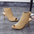 thumbnail image 5 of Vedolay High Heels Summer Womens Pointed Toe Dress Wedding Buckle Low Heel Pumps Shoes,Beige 6.5, 5 of 5