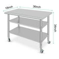 thumbnail image 5 of Zzistar Commercial Stainless Steel Work Table, Food Prep Stainless Steel Table, Metal Table Cart Heavy Duty Worktable with Caster Wheel, for Kitchen Restaurant Garage, Silver, 5 of 8