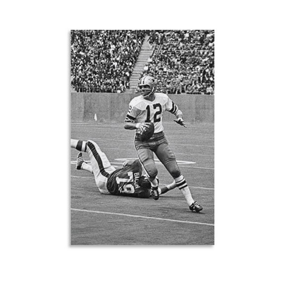 Roger Staubach Canvas Poster Wall Art Picture Painting Poster Canvas Print Posters Artworks Bedroom Living Room Decor 16x24inch(40x60cm)