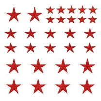 Uxcell Star Iron on Patches Embroidered Sew Patches 2.9/4.1/5.7x2.9/3.9/5.3cm Appliques Garment Embellishments for Clothing Repair Backpack Decoration Bright Red Pack of 30