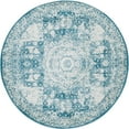 thumbnail image 5 of Unique Loom Bromley Collection Area Rug - Wells (5' 1" Round Turquoise/Ivory), 5 of 6