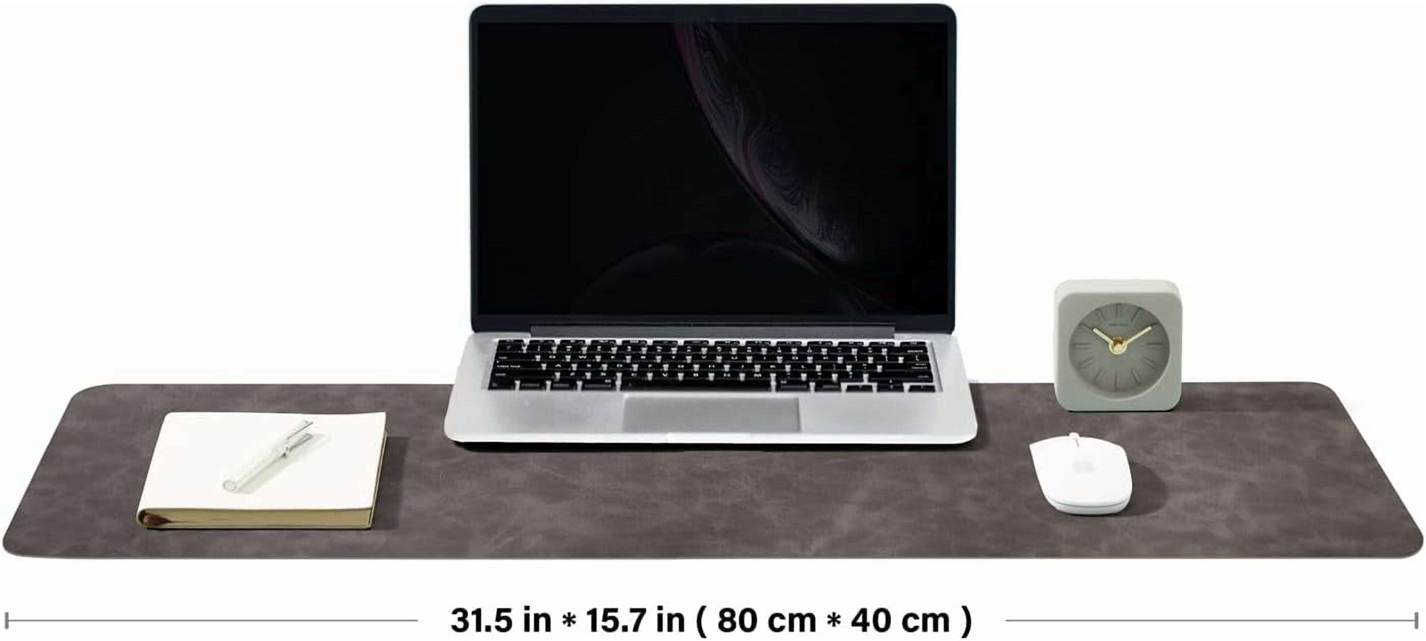 Distressed Leather Desk Mat - Non-Slip PU Desk Pad for Office and Home - Desk Organization and Accessories - Ideal for Large Mouse Pad and Desk Mats on Top of Desks(Slate Gray,31.5"x 15.7")