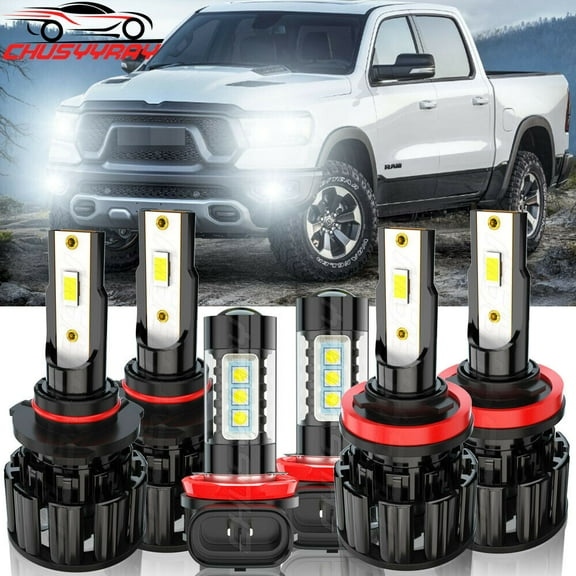 Halogen Headlight Bulb Replacement LED Headlight Kit For 2019 2020 2021 Ram 1500 2500 3500 W/t projector Headlamp