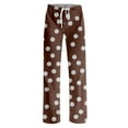 thumbnail image 5 of cocolona Womens Pajama Pants Elastic Waist Drawstring Polka Print Lounge Trousers Soft Stretch Comfy Wide Leg Pants, 5 of 6