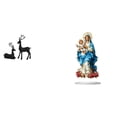 thumbnail image 1 of Estatua de reno,Estatua de reno negro,decoración del hogar,arte y artesanía,Figura de ciervo de resina coleccionable,regalo para balcón,Letrero de mesa,Decoración de escritorio acrílica, 1 of 8