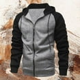 thumbnail image 4 of Wuxian Sweatshirt For Men Zip Up Hood Long Sleeve Color Block Sport Hoodie Cardigan Sweatshirt With Pocket Loose Fit Fall Winters,Bk3,S, 4 of 5