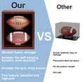 thumbnail image 2 of Football Case Display Case Wall Mount Full Size Wooden Football Box Memorabilia w/98% UV Acrylic Door Holder Transparent Signed Protective Shelf (Double Ball - Cherry), 2 of 6